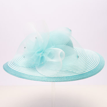 Two Tone Setup 5 Inch Brim Hat With Crinoline Bow | SUN YORKOS