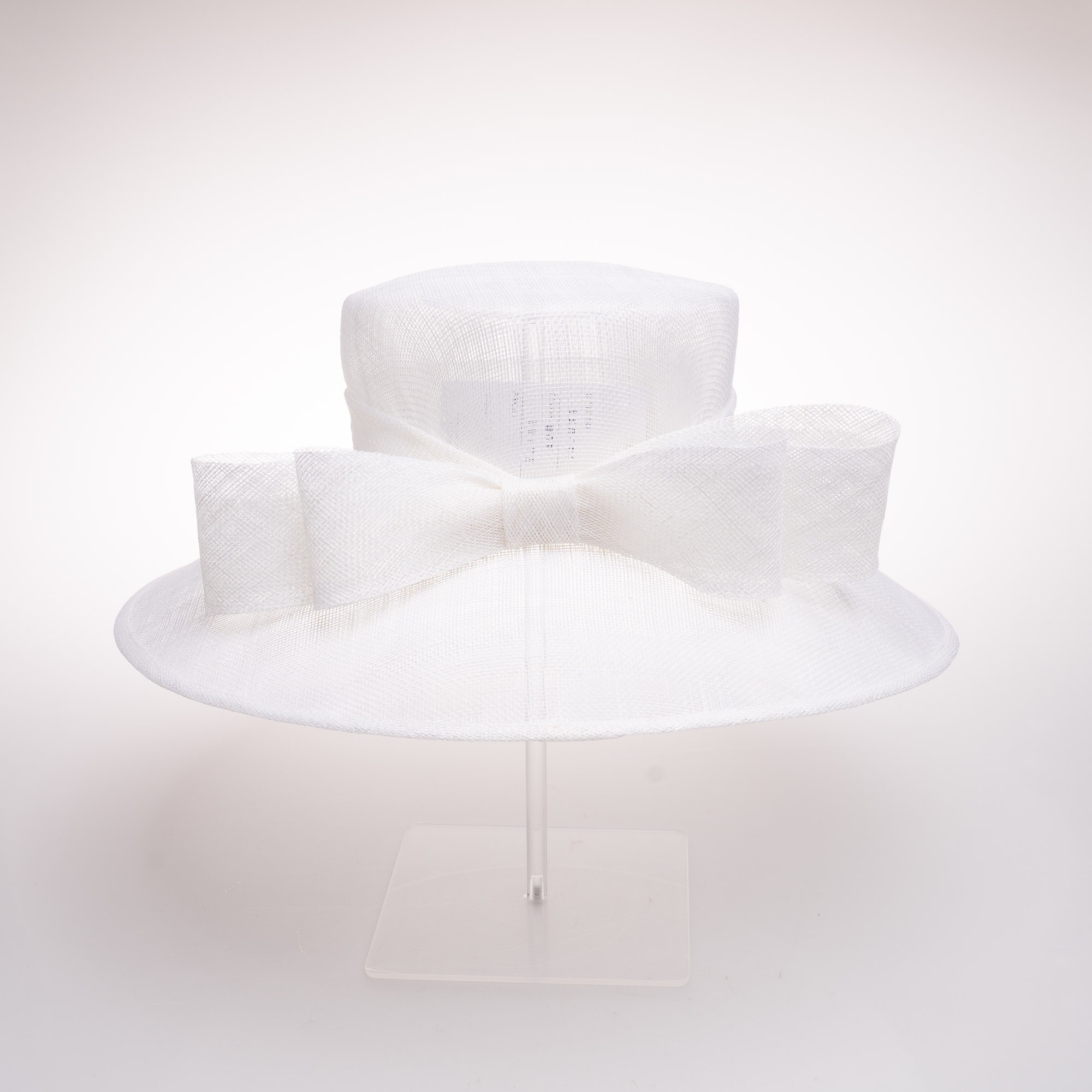 Beloved Millinery Classic White Sinamay Wide Brim Bow Hat Church Brunch Bridal SF05( Off-white Hat ) Kentucky Derby Hat, Church Hat  main image 2
