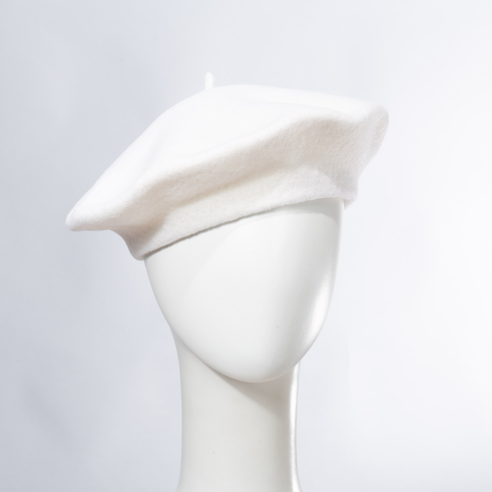 Ivory 11 1/2 In Wool Felt French Beret | SUN YORKOS