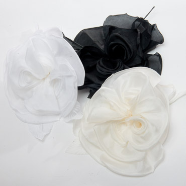 Black Crin Flower Trim Wool Felt Women's Dress Hats - Sun Yorkos