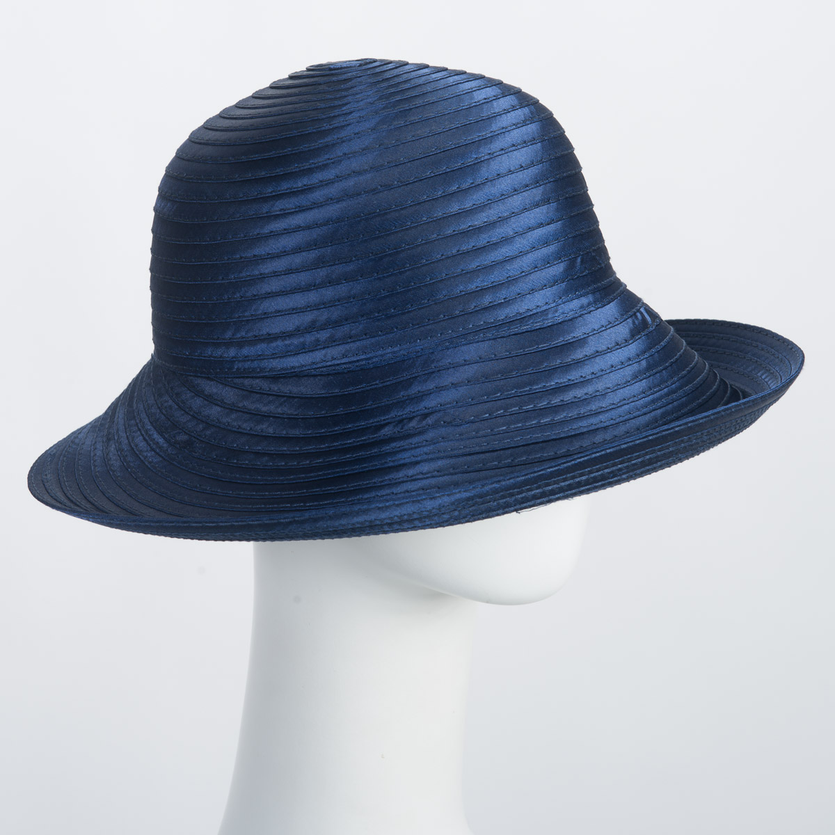 Navy Satin Braid Off Face Plain Hat Base Adjustable