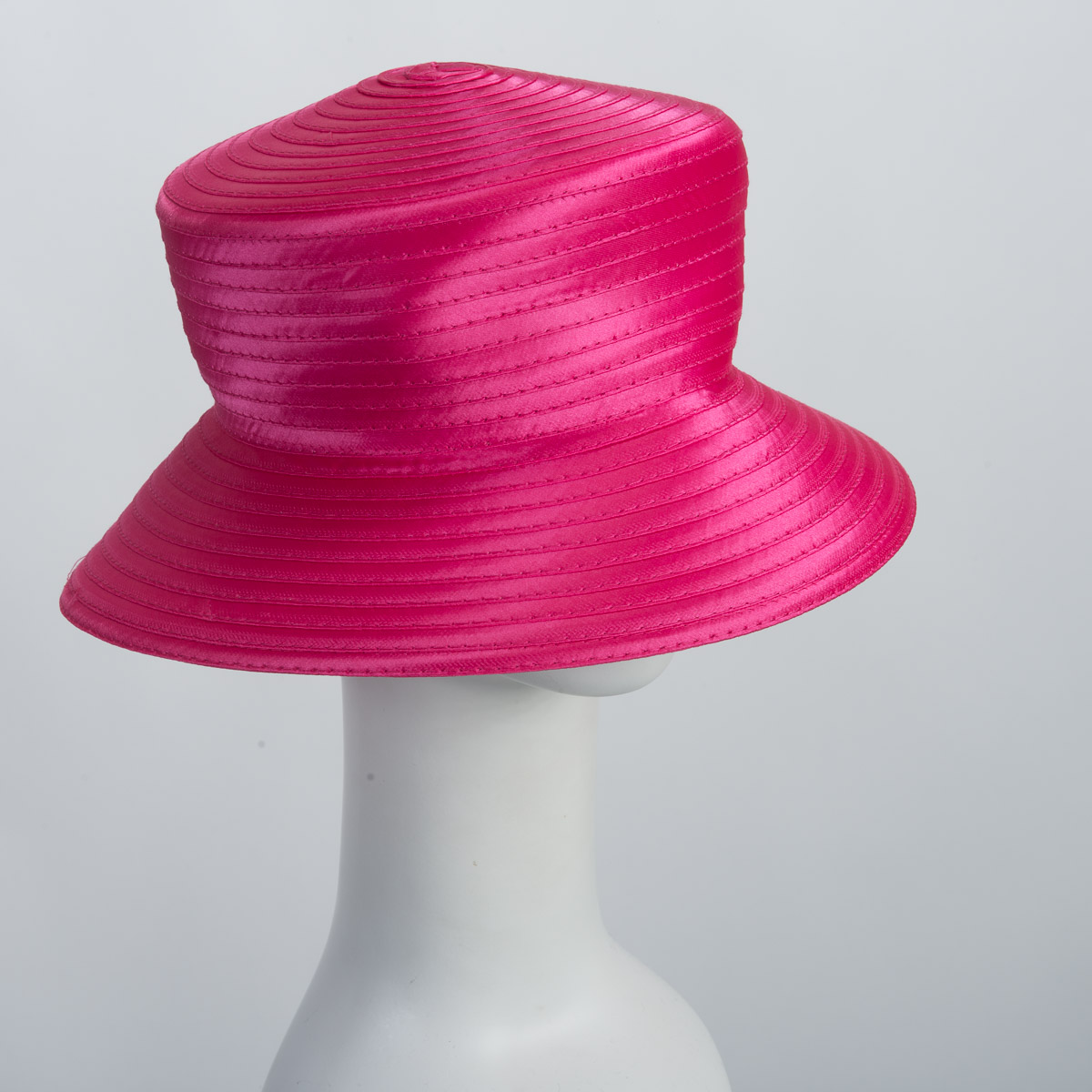 Fuchsia Satin Braid Bucket Plain Hat Base Adjustable Sweatband 