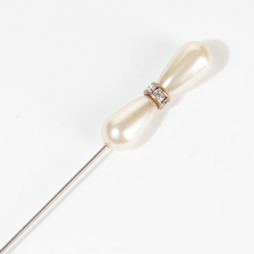 5 White Round Faux Pearl Antique Hat Pin, Dozen - Sun Yorkos