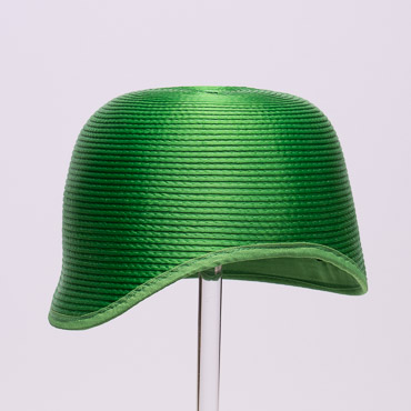 Green Rhinestone Satin Cloche Flapper Embellished Rhinestone Crinoline Bow And 2 Rhinestone Chopsticks