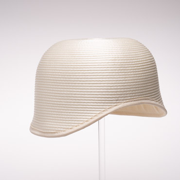 Ivory Rhinestone Satin Cloche Flapper Embellished Rhinestone Crinoline Bow And 2 Rhinestone Chopsticks