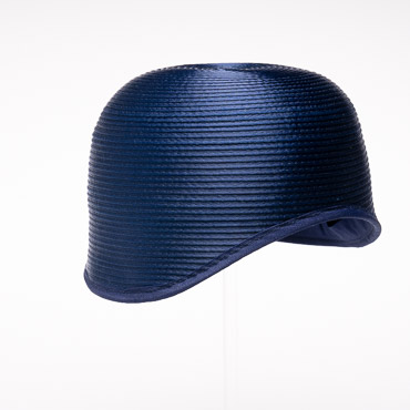 Navy Rhinestone Satin Cloche Flapper Embellished Rhinestone Crinoline Bow And 2 Rhinestone Chopsticks