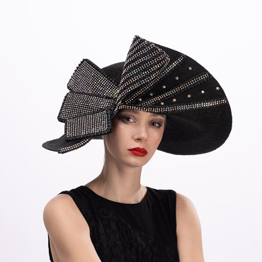 Crin Feather Bow Trim Tall Crown Wool Felt Hats - Sun Yorkos  display picture 1