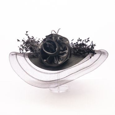 New KAKYCO Black and Ribboned Hat Satin Ribbon all year round hats - Sun Yorkos | KaKyCo  main image 4