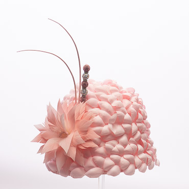 Floral Petal Dome Fascinator Headpiece With Beaded Stems