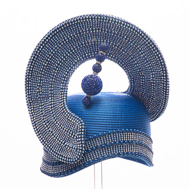Royal Rhinestone Spiral Crown Statement Hat With Embellished Base