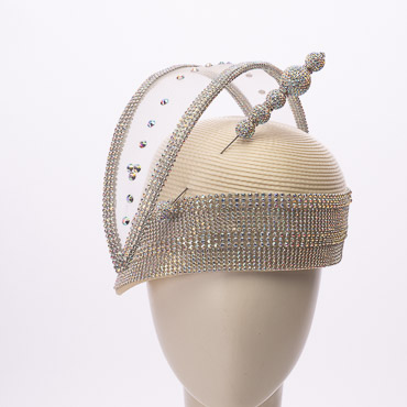 Embellished Cloche Fascinator With Arched Crystal Detail