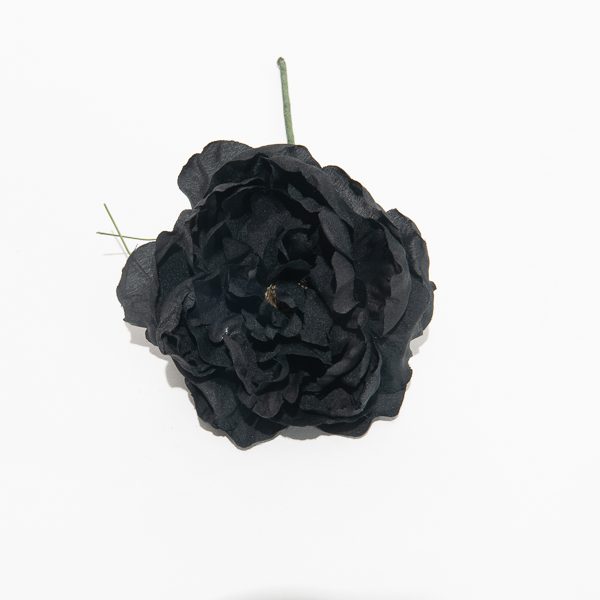 BB-101009-BK Black 5 Peony Flower Trim