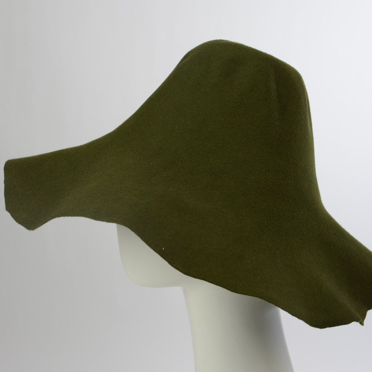 4 inches Brim Un-Blocked Olive Felt Hat Body-FM-N4-OLIVE-Sun