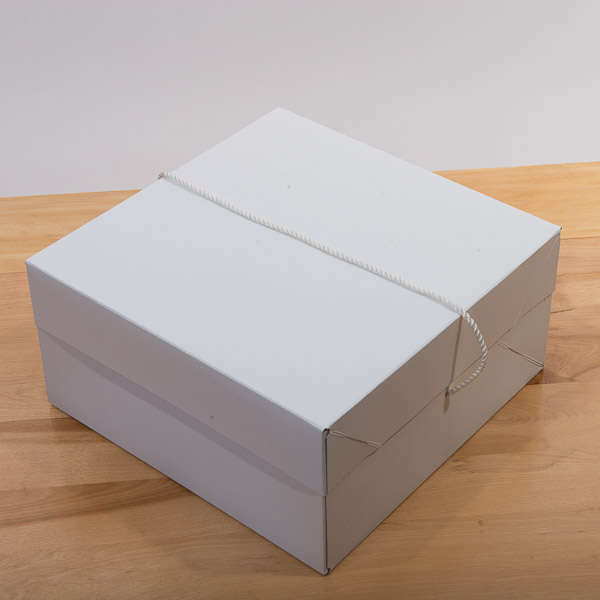 SSWBasics Hat Boxes with Handles - White - 14 x 14 x 7 - Case of 25