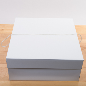 HB5183-12 White 12''X12''X6'' Paper Square Hat Box