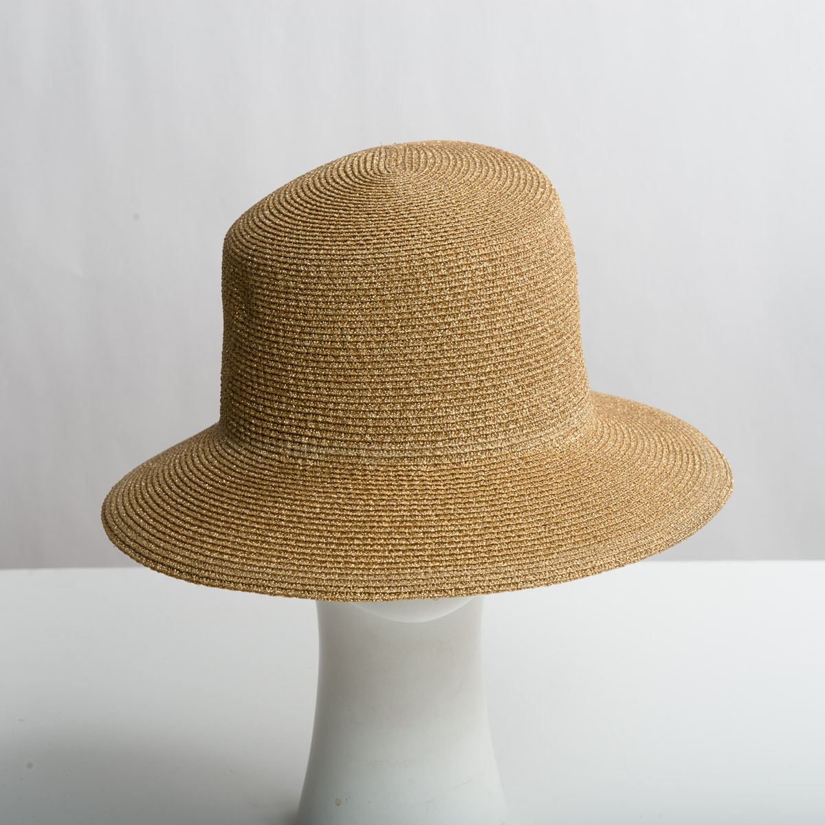 Gold Medium Brim Metallic Plain Hats-HK6007-0-01- Sun Yorkos
