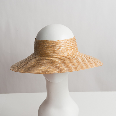 White Open Crown Natural Straw Plain 