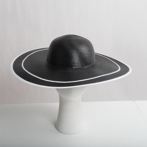 Black and White Wide Rim Straw Hat. NEW Rollable Wide Brim Sun Hat-Anna -SPF50-black&white – Bronteshop main image 3