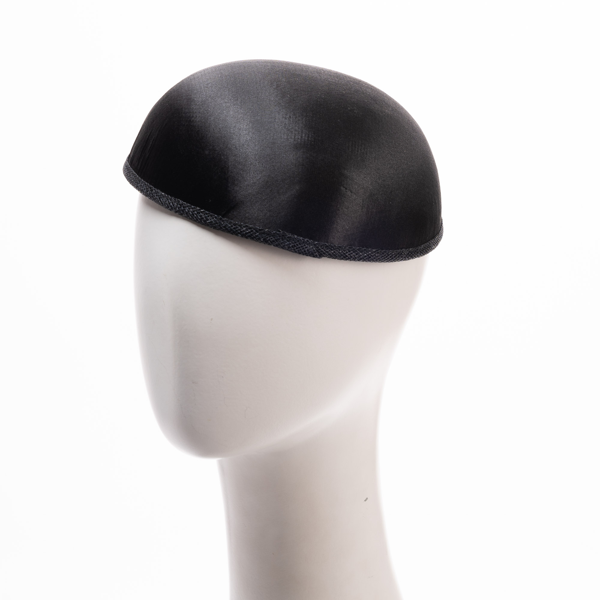 5367 Black Sinamay Hat Fascinator Base, Headwear Base Round Black Zoria 17X13 main image 2