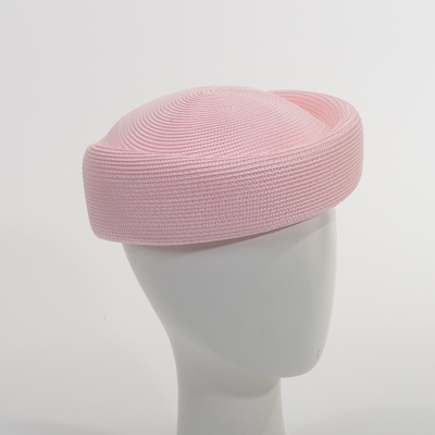 Light Pink Matt Poly Straw Oval Pillbox 