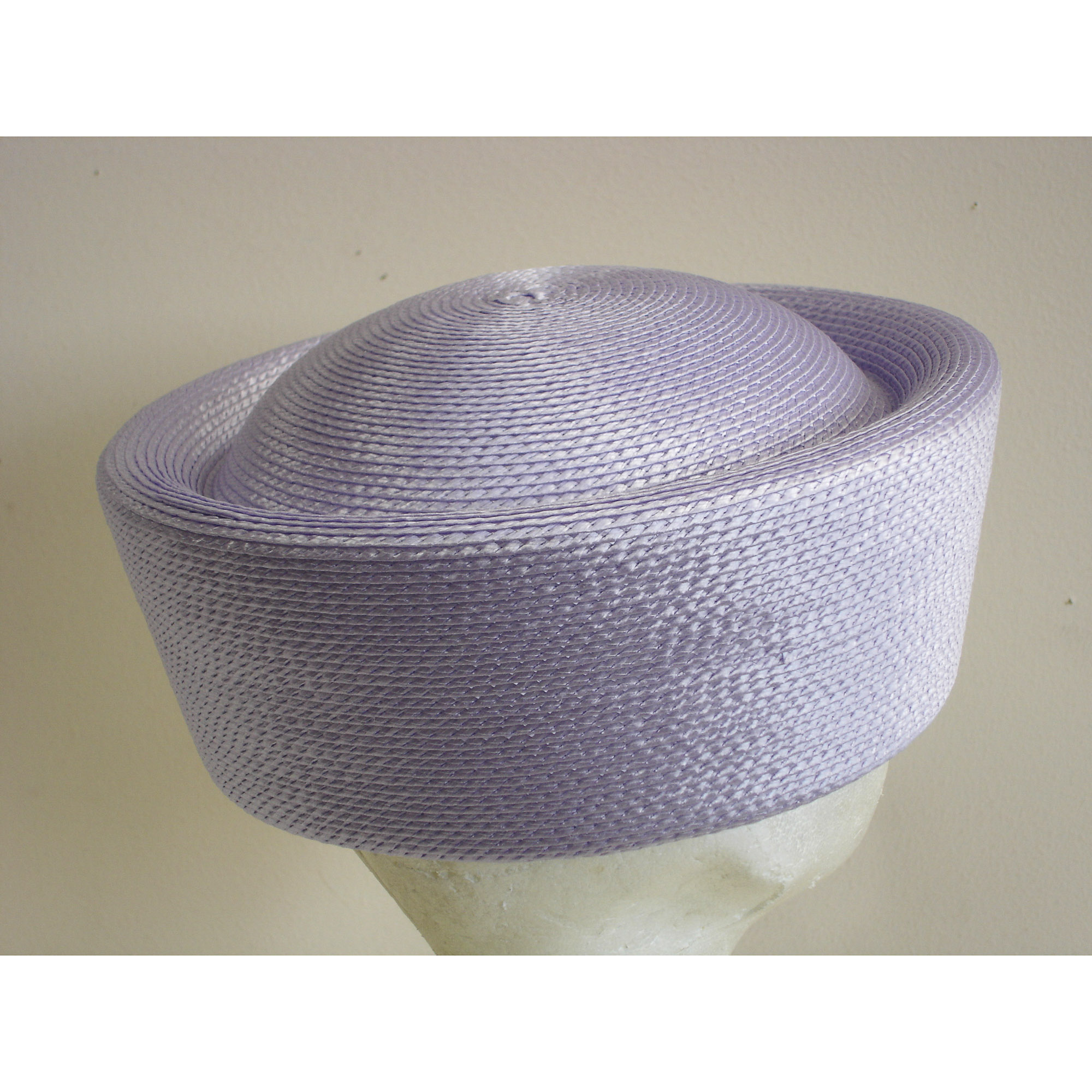 lilac pillbox hat