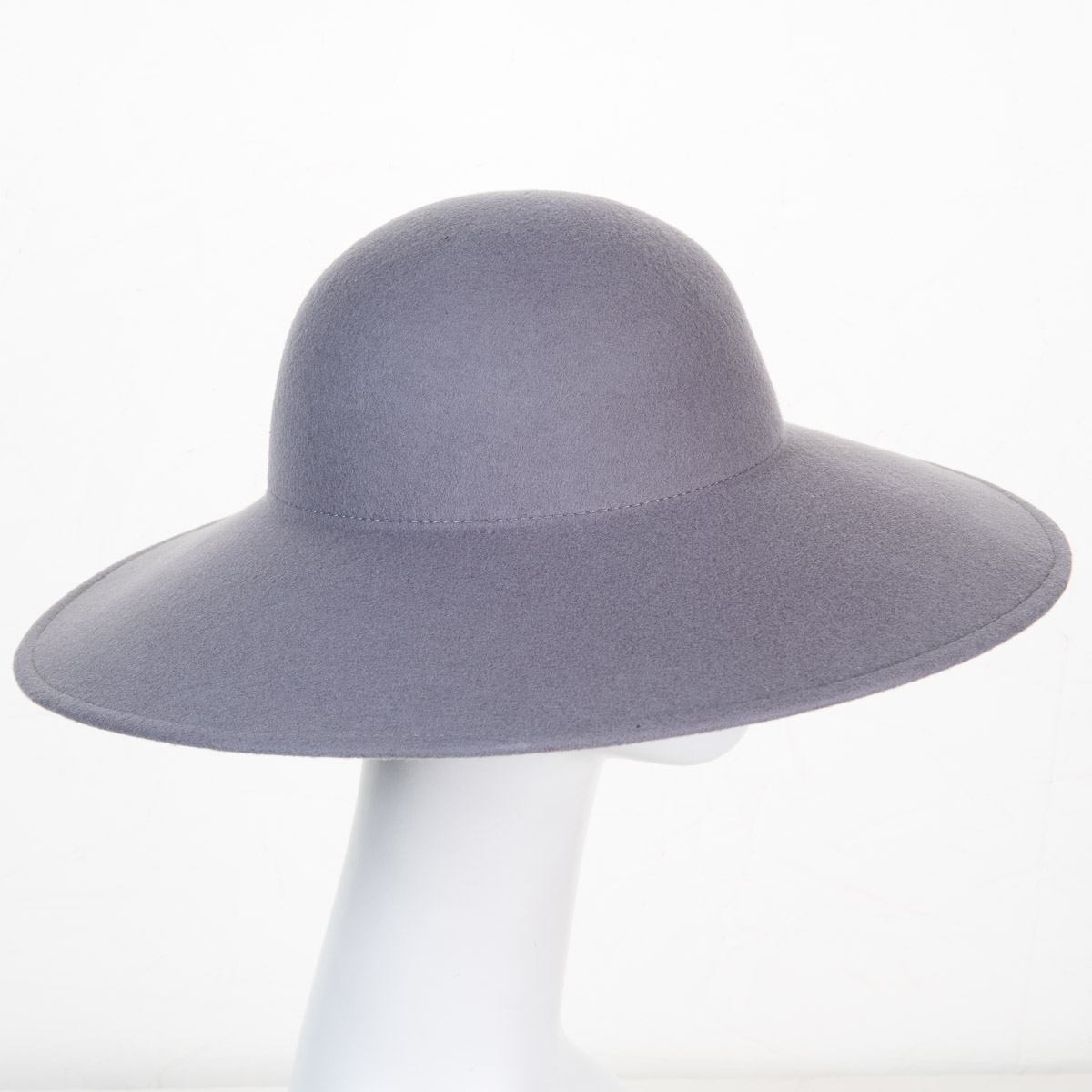 Grey Round Crown Felt Plain Hats-W0116A-GREY- Sun Yorkos | Zoria display picture 1