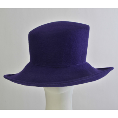 Purple Kettle Brim Tall Crown Felt Plain Hats-W0137-PURPLE- Sun Yorkos | Zoria