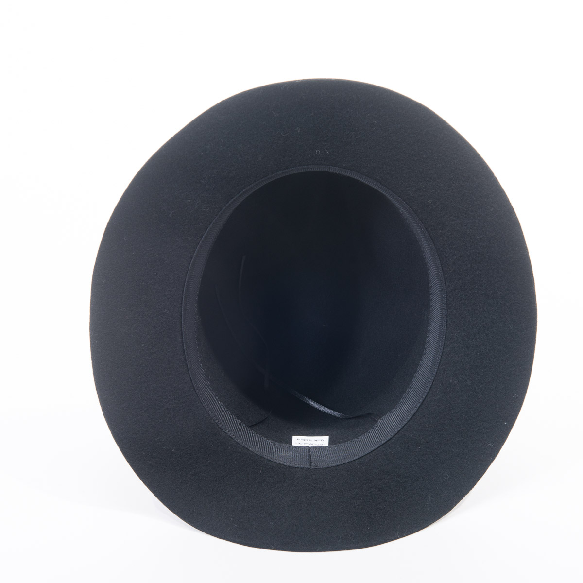 Black Medium Brim Fedora Felt Plain Hats-W0167A-BLACK- Sun 