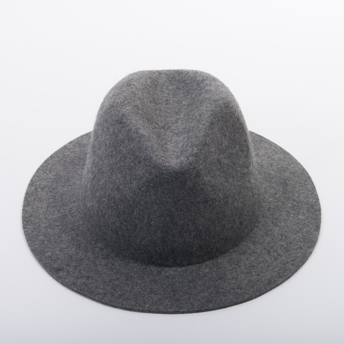Light Grey Heather Medium Brim Fedora Felt Plain Hats-W0167A  display picture 3