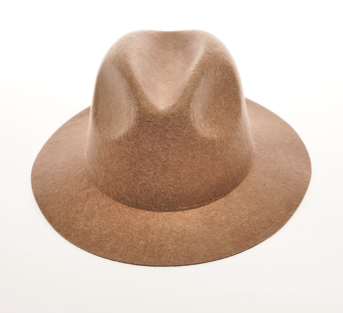 Mix Mink Medium Brim Fedora Felt Plain Hats-W0167A-MIX GREY 