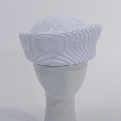 White Vintage Pillbox Plain Hats-ZP88R 